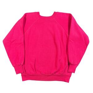 Vintage 1970s Maverick Hot Pink Blank Crewneck Sweatshirt